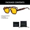 YAMEIZE Retro Square Double Bridge Sunglasses for Women Men Vintage