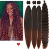 Ombre Brown Braiding Hair Pre stretched for Boho Braids Pre