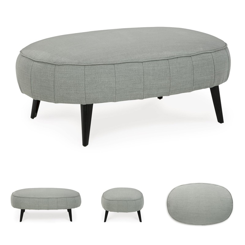 Signature Design by Ashley Hollyann Mid-Century Modern Oversized Ottoman, Gray