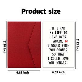 Romantic Anniversary Card for Husband Wife Boyfriend Valentines Day Card for Him Wife Husband I Love You Cards for Him Her Wife Boyfriend Birthday Card for Bf Gf Fiance Greeting Card Envelopes 5x7