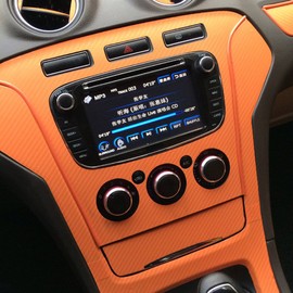 NewL Orange 3D Carbon Fiber Vinyl Film with Bubble Free Film + Free Application Tool