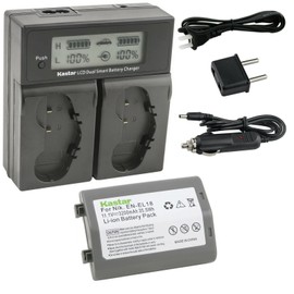 Kastar 1-Pack Battery and AC LCD Dual Fast Charger Compatible with Nikon EN-EL18 EN-EL18a EN-EL18b EN-EL18c EN-EL18d, MH-26 MH-26a MH-26b, Nikon D4 D4S D5 D6 D6S, Nikon Z 9 Mirrorless Digital Camera