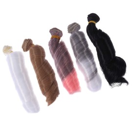 ARTIBETTER 5pcs Curly Doll Hair Doll Replacement Wig Making Doll Wigs DIY Dolls Hair Doll DIY Hair Handcraft Doll Hair Doll Hair Extensions Doll Hair Wefts for Tool Curly Wigs Baby Doll Doll