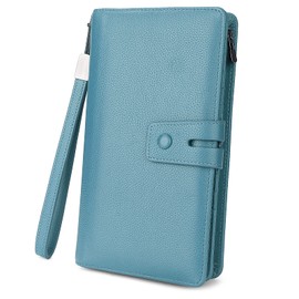 YALUXE Women's Genuine Leather Wallet RFID Blocking Multi Card Holder with Cell Phone Pocket Mothers Day Gifts