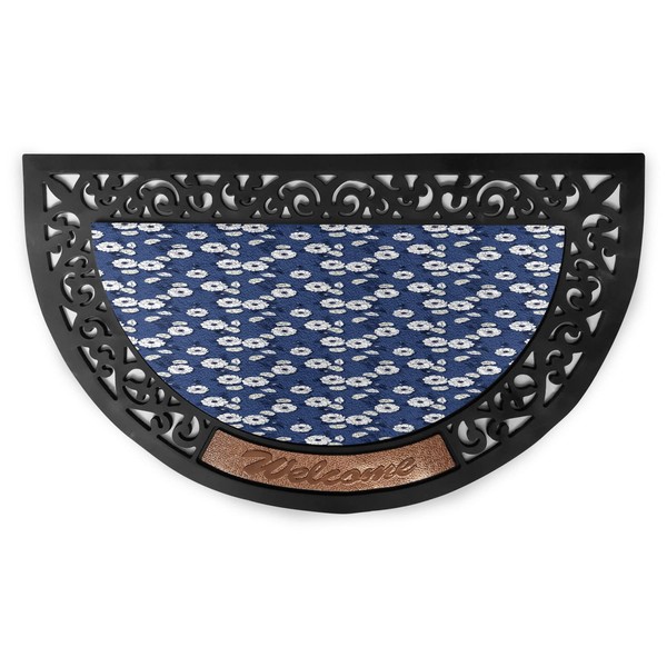 Ambesonne Floral Doormat, Repetitive Blooming Clove Flowers on Dark Tone