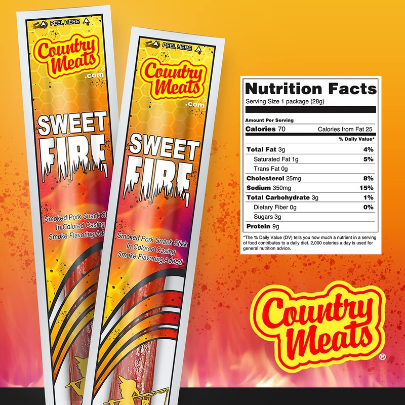 Country Meats, Meat Sticks, 0 Trans Fat, USDA Certified, Good