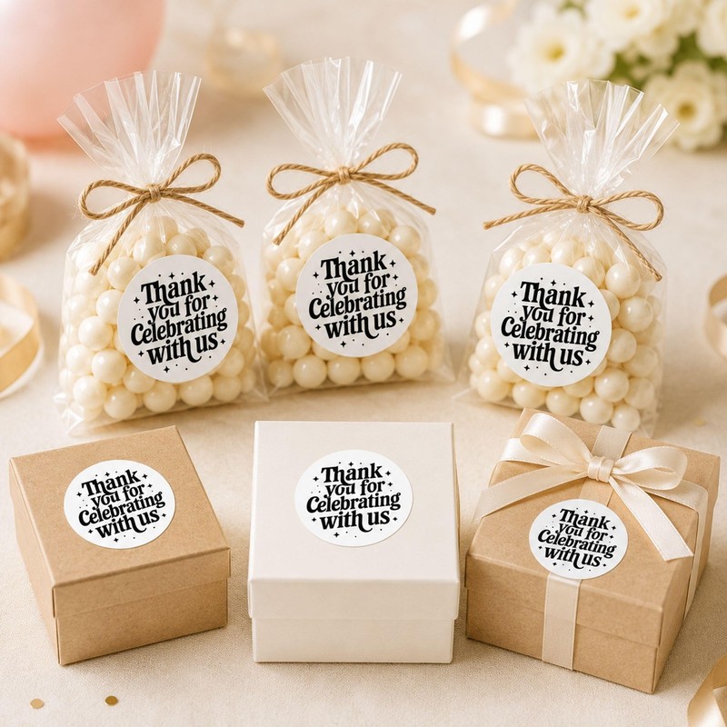 Thank You for Celebration Stickers: 120pcs Party Favor Seals