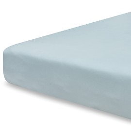 Pobibaby - Single Solid Premium Fitted Baby Crib Sheets for Standard Crib Mattress - Ultra-Soft Cotton Blend, Safe and Snug, and Stylish Solid Crib Sheet (Baby Blue)