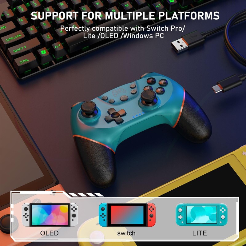 Diswoe Controller for Switch, Wireless Pro Controller for Switch 2/Switch/Switch