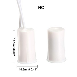 Sourcingmap N.C. Recessed Wired Security Window Door Contact Sensor Alarm Magnetic Reed Switch White RC-33 2pcs