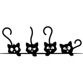 Car Stickers Cute Cat Decoration 4 Kittens Cute Hide Dents And Scratches Stickers For Car Bike Wall Suitcase