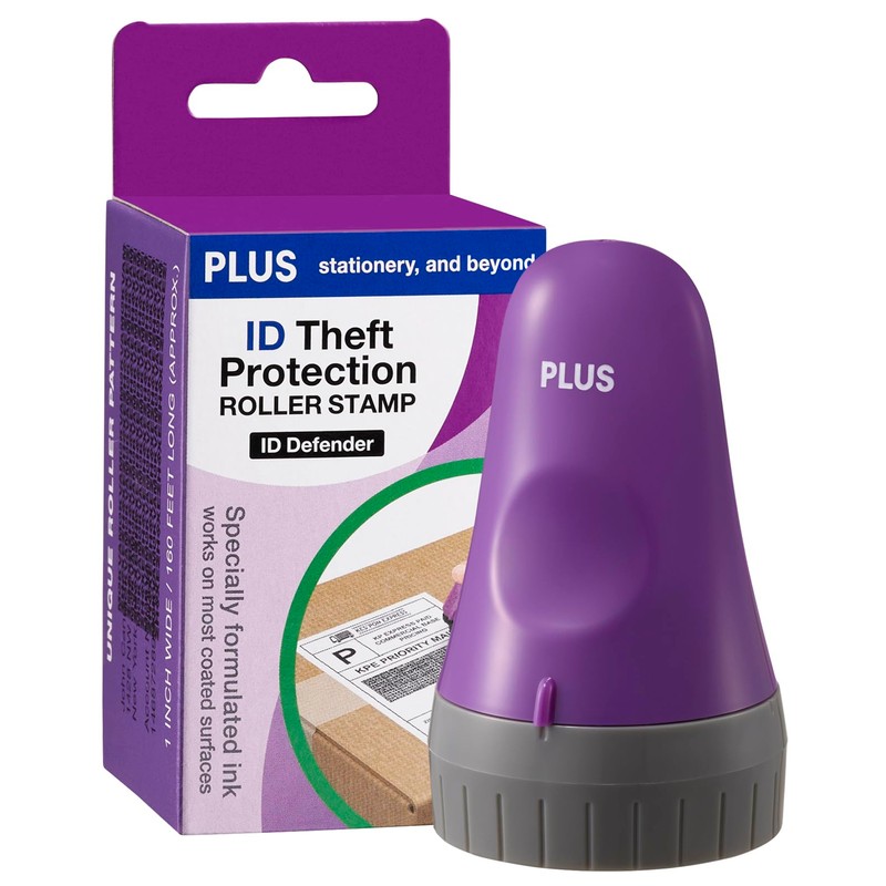 ID Defender Large Premium Stamp Roller Kit, Purple (3-Pack, Large)