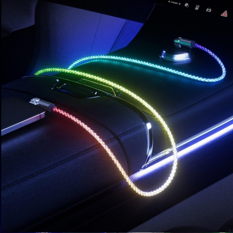LED Light Up USB C Charging Cables 2Pack 5ft Rotating