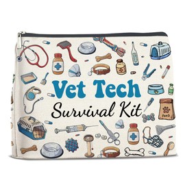 LGLZSHP Vet Tech Gifts Makeup Bag Veterinarians Gifts Vet Tech Appreciation Gifts Vet Tech Survival Kit Cosmetic Bag Zipper Makeup Pouch