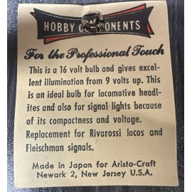 Aristocraft Aristo Craft Sub Miniature Clear Pointed Bulb 16V. No. 54