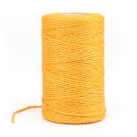 G2PLUS 100 m Yellow Jute Cord, 2 mm Jute Cord for Garden, 3-Layer Craft Cord for Crafts, Jute Decorative Cord for DIY Arts and Crafts Gardening