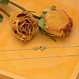 CARISSIMA Gold Women's 9 ct Yellow Gold 0.75 mm Diamond Cut Mini Spiga Chain Necklace of Length 46 cm/18 Inch