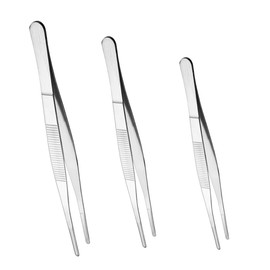 JOCXZI Kitchen Tongs Steel 3 Pieces (20 cm/25 cm/30 cm), Professional Tweezers for Kitchen, Kitchen Tongs, Professional Kitchen Tongs, Stainless Steel Tweezers, Suitable for Cook, Steak, Grill