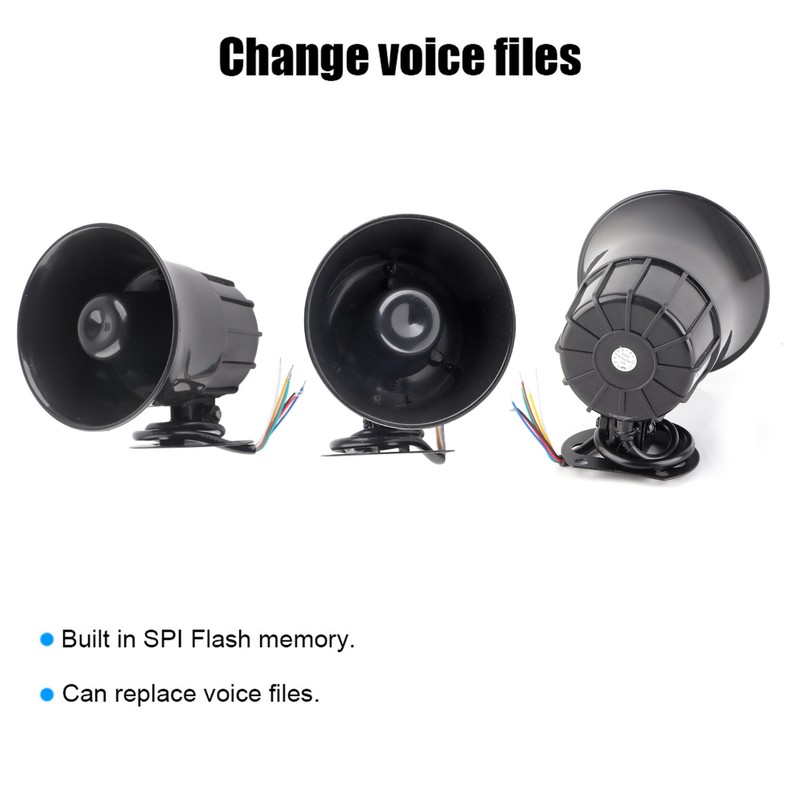Electric Sound Horn Loud Speaker Truck Warehouse Alarm Siren Support