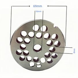 For Hobart, LEM, Cabelas, Weston and FGA Food Chopper, MTN Meat Grinders of #12 Stainless Steel Meat Grinder Plate Discs Blades，Cutting Disks Heavy Duty. (8/25 Hole Plate)