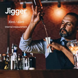 Pinzas de bar, pinzas de cóctel graduadas de doble cabeza, tazas de cóctel, herramientas de mezcla de camareros 2 Oz 1 Oz