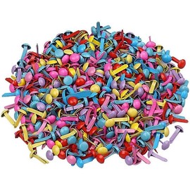 200Pcs Mini Brads, Multicolor Mix Metal Round Brads for Paper Craft Stamping Scrapbooking DIY Tool Small in Size and Light in Weight,Brads,Arts, Crafts and Sewing,Craft Supplies