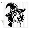 CafePress Beagle in Witch Hat Decorative Fabric Shower Curtain