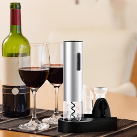 LCQSHENG5 in 1 Electric Wine Bottle Opener, Electric Bottle Opener/Splitter/Aluminum Foil Cutting Machine/Vacuum Stopper/Storage Stand, Wine Enthusiast Gift Set, Suitable for Kitchen/Party/Gift.