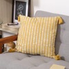Fujiboeki Cushion Cover 45×45 Yellow 100% Cotton with Tassel Dot