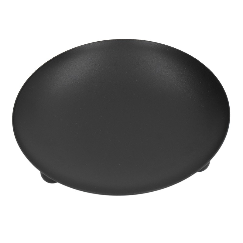 4pcs Iron Plate Candle Holder Retro Modern Round Black Matte