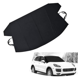 Nomocale 1 PC Car Windshield Snow Shield Cover, 75" x 47.25" 600D Thick Oxford Fabric Car Windshield Cover, Waterproof and Antifreeze Window Protector, Universal for Most Cars (Black)