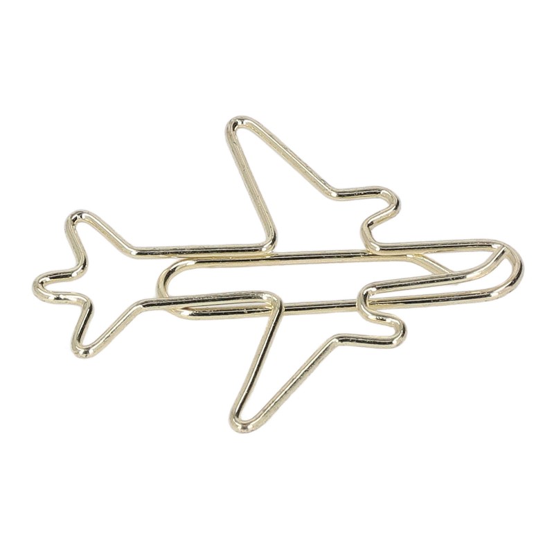 100Pcs Paper Clips Gold Cute Unique Shape Electroplating Process Lightweight