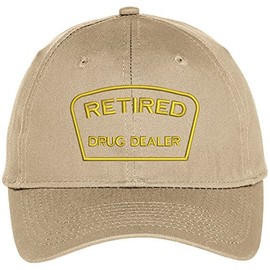 Trendy Apparel Shop Retired Drug Dealer Embroidered Adjustable Snapback Baseball Cap - Khaki