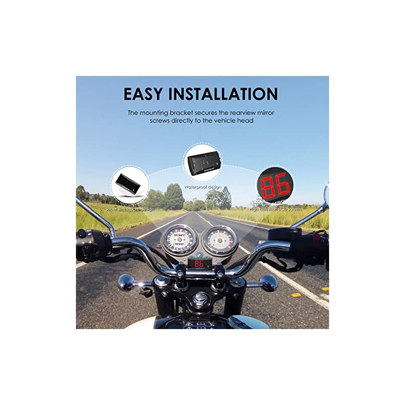 Motorcycle Thermometer Digital Waterproof Metal Sensor Adapter for Motorcycle