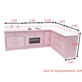 SXFSE Dollhouse Decoration Accessories,1:12 Dollhouse Miniature Furniture Wooden Kitchen Cabinet Set Freely Combined (White)