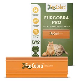 FURCOBRA Pro Pet Hair Remover 4.3” – Dog & Cat Hair Remover for Car, Couch, Carpet, Bed & Furniture – Reusable Dual-Blade Pet Hair Scraper for Auto Detailing, Home & Upholstery