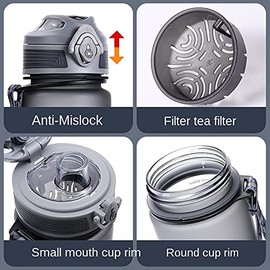 Large Capacity Bottle Portable Straw Sports Water Bottle 350 500 650 700 1000 1500 2200ml BPA Free Plastic Water Bottle for Bicycle Adults Children Outdoor Sports Climbing Camping Running Gym