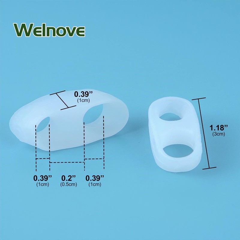 Welnove Pack of 10 Bunion Correction, Toe Separators with 2