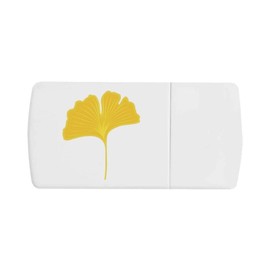 'Yellow Ginkgo Leaf' Pill Box with Tablet Splitter (PI00028427)