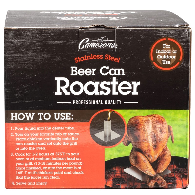 Camerons Christmas Beer Can Roaster - Stainless Steel BQQ Grill
