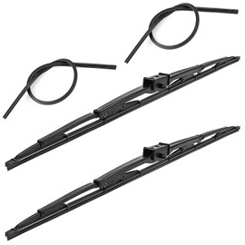 24" Heavy Duty Windshield Wiper Blade Pair with Wide Saddle Mount for Motorhome, Recreational Vehicle RV and bus with 2 Rubber Refills (Set of 2 Wipers and 2 Rubber Refills)