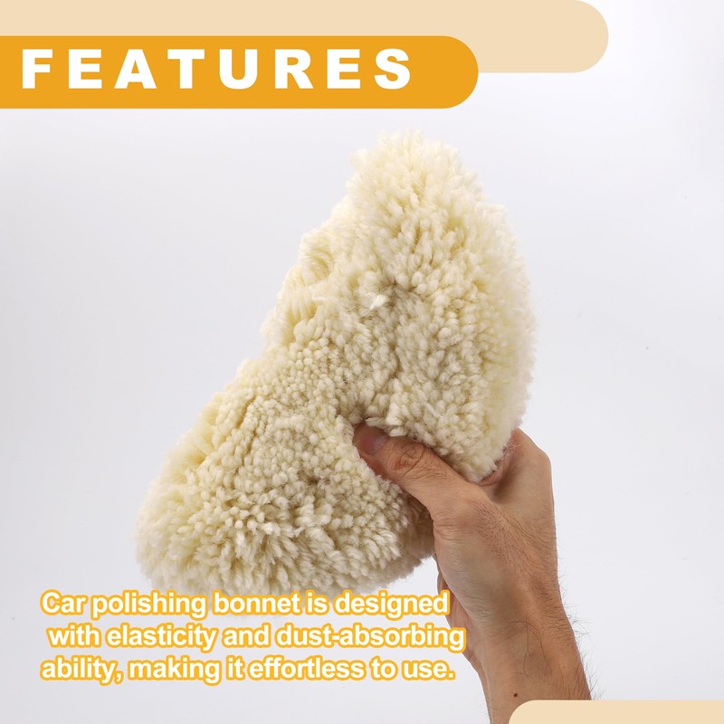 Partuto 1pc 7" 180mm Universal Wool Polishing Buffing Pad -