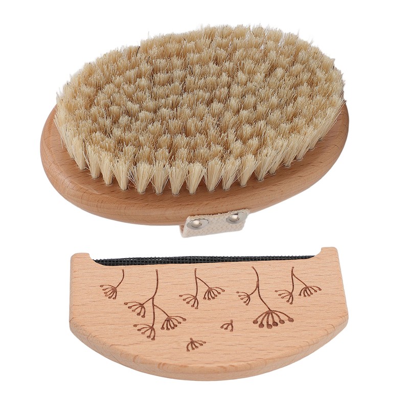 2PCS Set Sweater Cleaning Shaver Set Oval Beech Wood Bristle