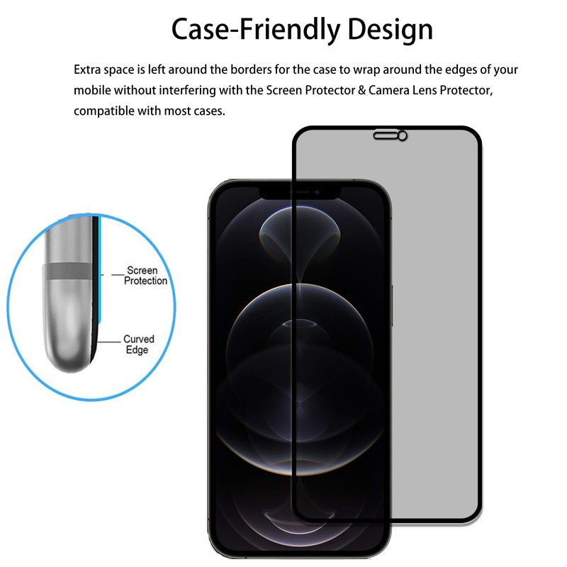 HKKAIS Privacy Screen Protector Designed For iPhone12 Pro Max Anti