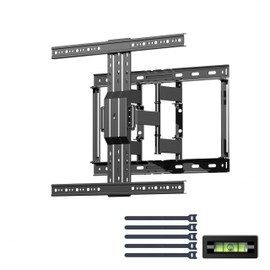 Geckostrol Full Motion TV Wall Mount for Most 32-65 inch Flat Screen/LED/4K TV, TV Mount Bracket Dual Swivel Articulating Tilt 6 Arms, Max VESA 600x400mm, Holds up to 132lbs, Fits 12” 16" Wood Studs