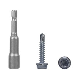 (Pack of 200) DIN 7504 K Galvanised Steel 4.8 x 25 mm Screws Self Drilling Tapping Screw Hex Washer Head Self Tapping (200, 4.8 x 25 mm)