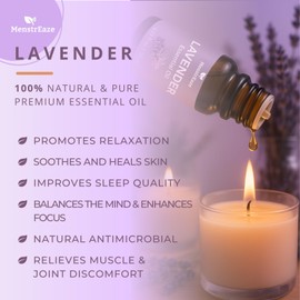 Lavender Essential Oil, 100% Natural & Pure Lavender Oil for Skin, Hair, Aromatherapy, Massage & Scented Candle, Therapeutic Grade Essential Oils for diffusers for Home, 10ml