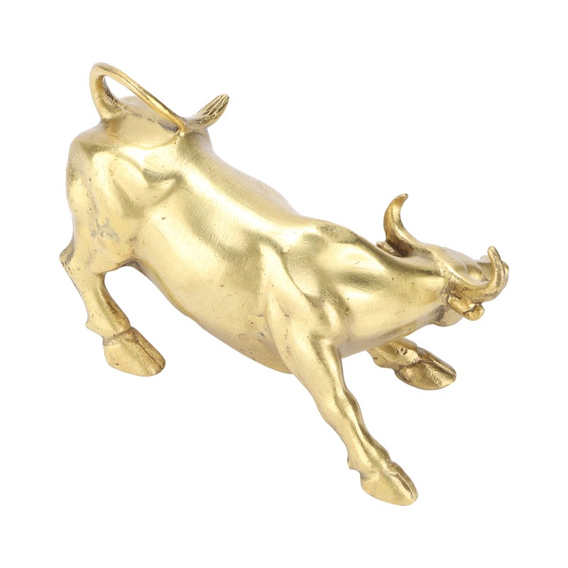 Wall Street Copper Bull Brass Animal Statue Artwork Desktop Decoration