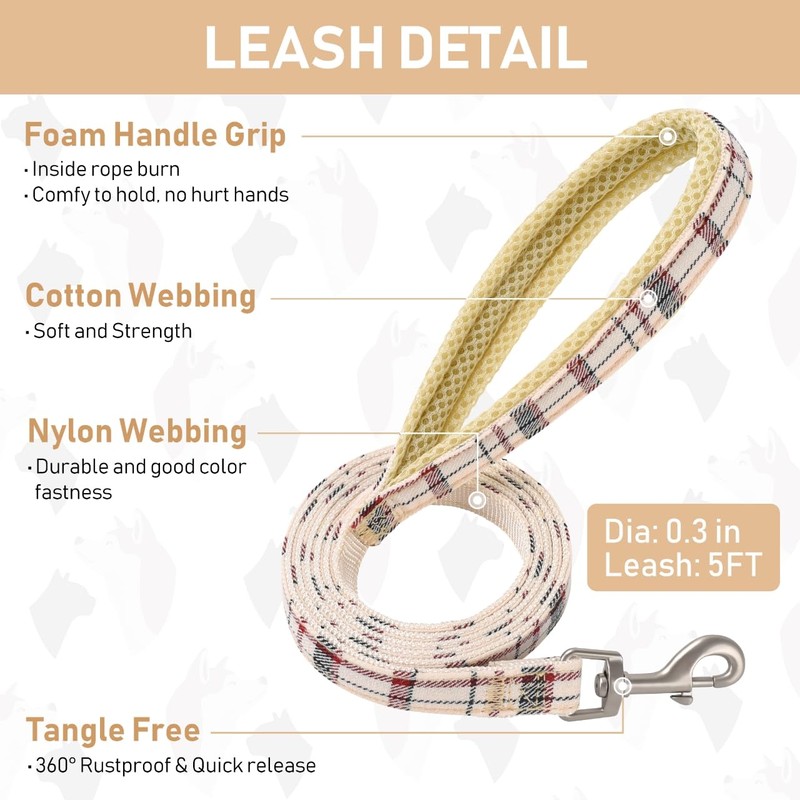 GAMUDA Small Dog Harness Collar and Leash Set, Step in