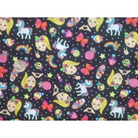 Springs Jojo Siwa Friend Emoji Design 100% Cotton Craft/Sewing Fabric 1 Yard 36"x42"